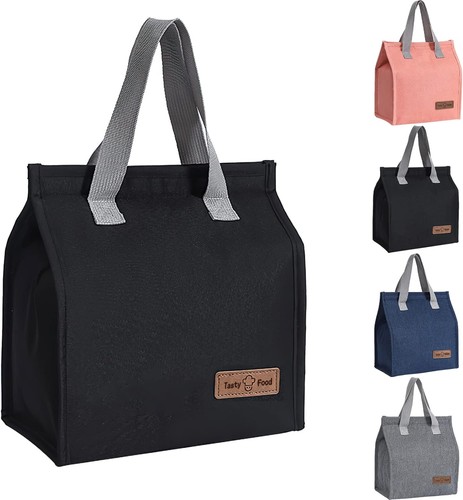 Black lunch bag reusable - lunch,