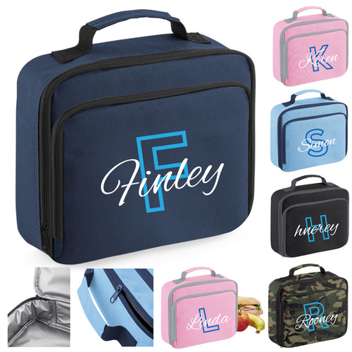 Personalised named lunch - personalised, bag